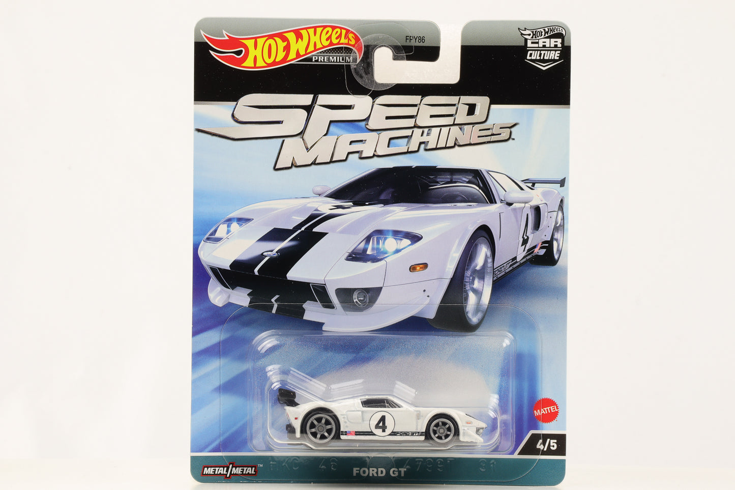 1:64 Ford GT #4 white Hot wheels Speed ​​Machines