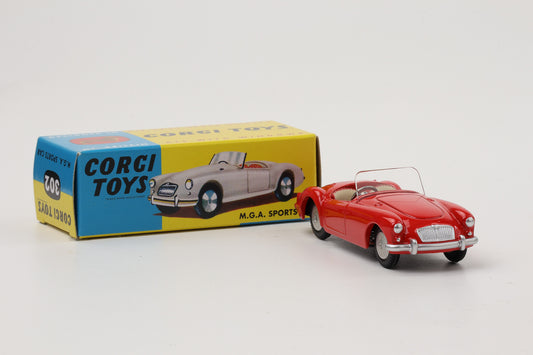 1:45 Corgi Toys MGA Sports Car Cabrio rot - Nr. 302 Repro
