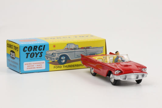 1:48 Corgi Toys Ford Thunderbird mit Federung 1962 rot mit Fahrer Nr. 215S Repro