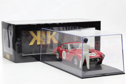 1:18 Ferrari 250 GT SWB #16 24H Le Mans 1961 rot + Figur + Vitrine KK-Scale