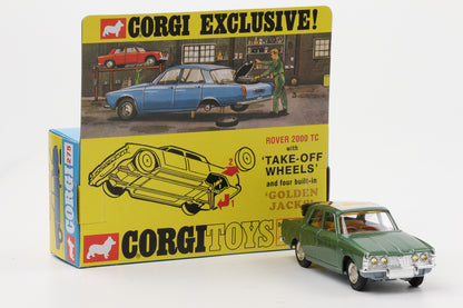1:46 Corgi Toys Rover 2000 TC metallicgrün Take off wheels - Nr. 275 Repro