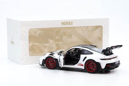 1:18 Norev Porsche 911 GT3 RS 2022 Weissach Package white pyro red 187373