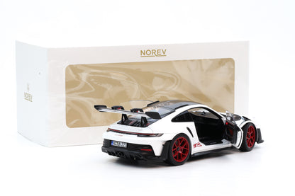 1:18 Norev Porsche 911 GT3 RS 2022 Weissach Package white pyro red 187373