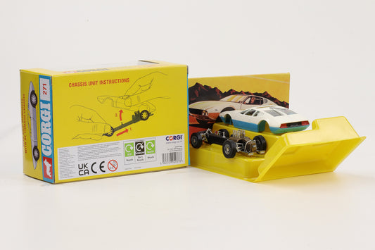 1:44 Corgi Toys Ghia 5000 Mangusta mit De Tomaso Fahrgestell Nr. 271 Repro