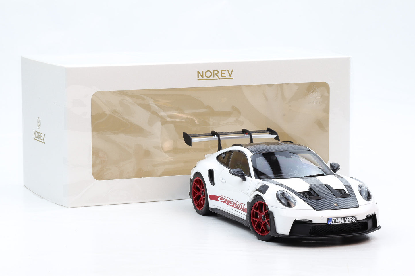 1:18 Norev Porsche 911 GT3 RS 2022 Weissach Package white pyro red 187373