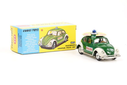 Corgi Model Club Toys VW Käfer European Police Car grün - Nr. 492 Repro