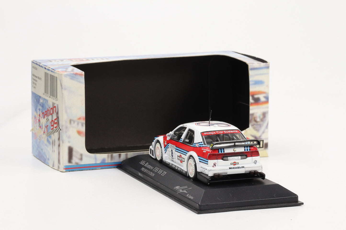 1:43 Minichamps Alfa Romeo 155 V6 TI DTM 1995 Martini Presentation Larini #8