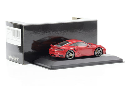 1:43 Porsche 911 992 Turbo S Sport Design Rouge Carmin 2021 Minichamps