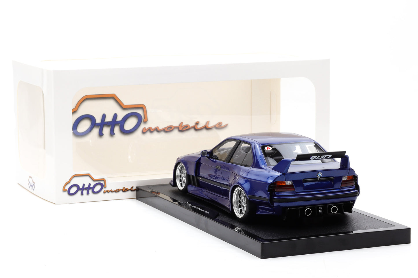 1:18 Otto Mobile BMW E36 LTO Sedan Turbo Khyzyl Saleem 2023 avusblau OT1174