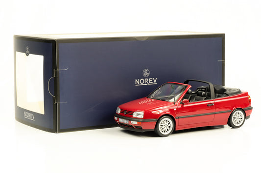 1:18 VW Golf III Cabriolet 1995 vermelho escuro metálico Norev