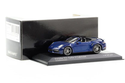 1:43 بورش 911 992 توربو إس كابريوليه 2020 الجنطيان الأزرق المعدني Minichamps