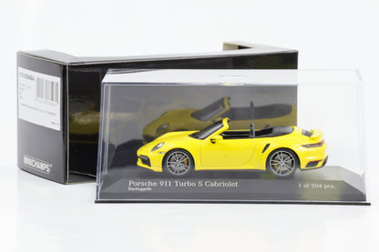 1:43 Porsche 911 992 Turbo S Cabriolet 2020 racinggelb Minichamps