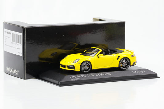 1:43 Porsche 911 992 Turbo S Cabriolet 2020 racinggelb Minichamps