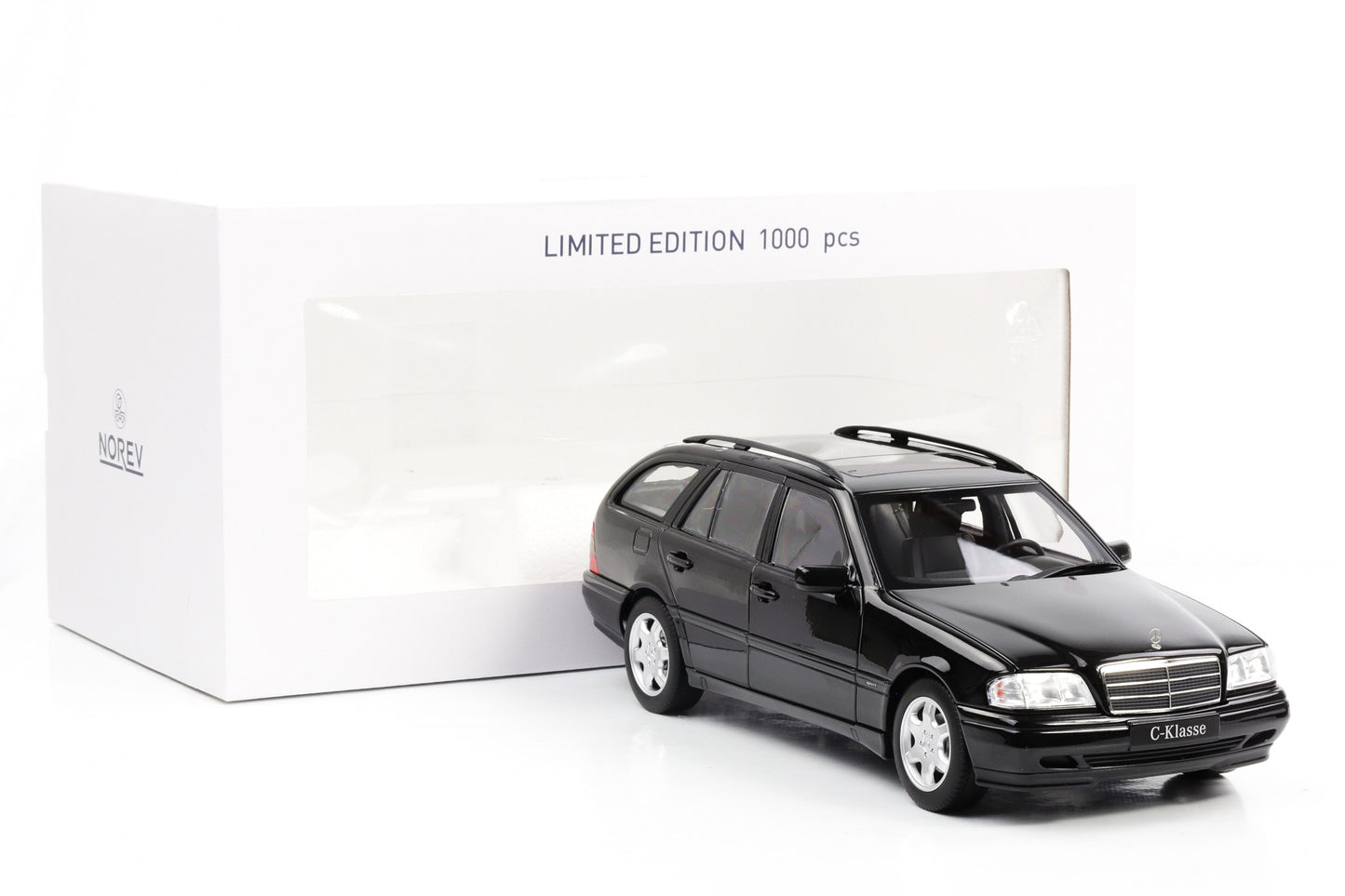 1:18 Norev Mercedes-Benz C200 T-Modell Kombi S202 1997 Obsidianschwarz-metallic Norev