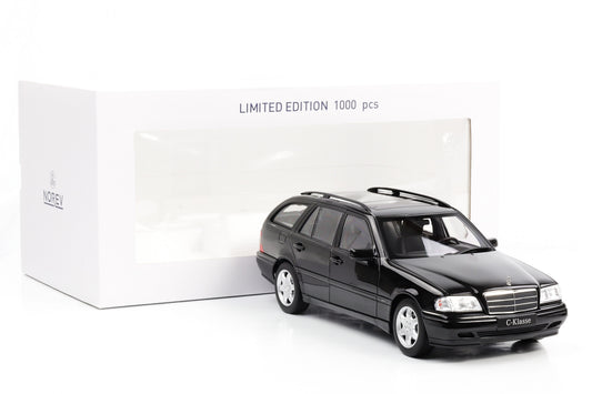 1:18 Norev Mercedes-Benz C200 T-Modell Kombi S202 1997 Obsidianschwarz-metallic Norev