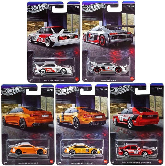 1:64 Hot Wheels Silver Series Racing Course Audi 90 R8 E-Tron RS5 Sport Quattro