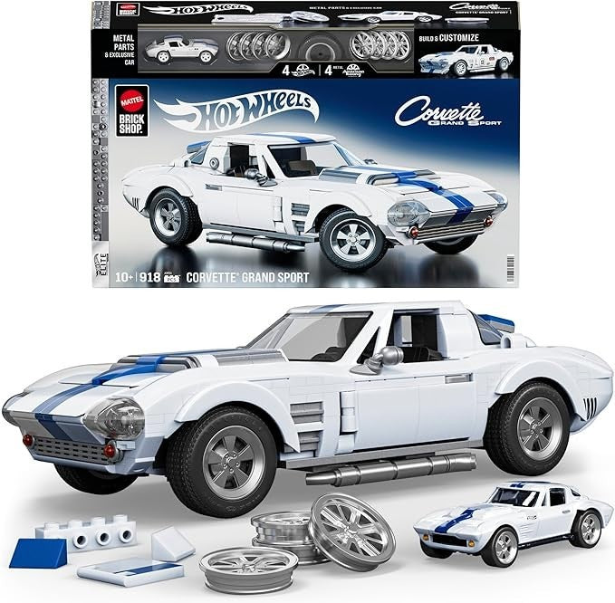 1:16 Hot Wheels Elite Mattel Brick Shop Serie Bauset Corvette Grand Sport 918 Teile