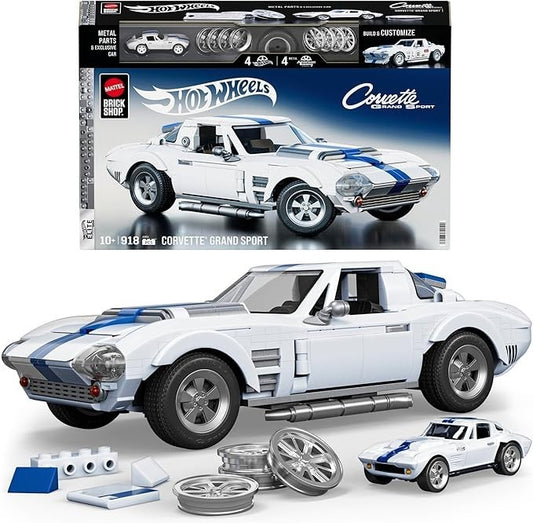 1:16 Hot Wheels Elite Mattel Brick Shop Serie Bauset Corvette Grand Sport 918 Teile