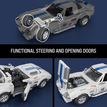 1:16 Hot Wheels Elite Mattel Brick Shop Serie Bauset Corvette Grand Sport 918 Teile