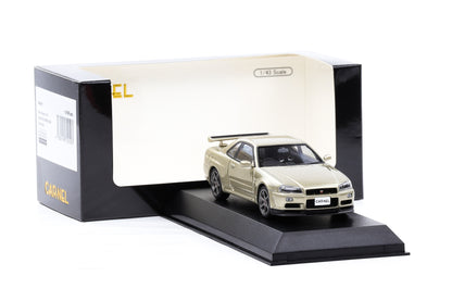1:43 Kyosho Nissan Skyline Nür GT-R Mspec BNR34 2002 Silica Brass / by Carnel