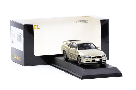 1:43 Kyosho Nissan Skyline Nür GT-R Mspec BNR34 2002 Silica Brass / by Carnel