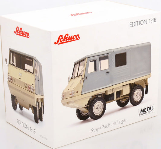 1:18 Schuco Steyr-Puch Haflinger 700AP 4x4 1959-74 creme grey