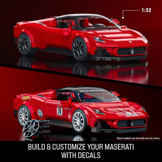 1:32 Hot Wheels Elite Mattel Brick Shop Serie Bauset Maserati MC20 250 Teile