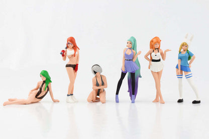 1:18 Figur Cosplay Girls 6 Figuren Set American Diorama