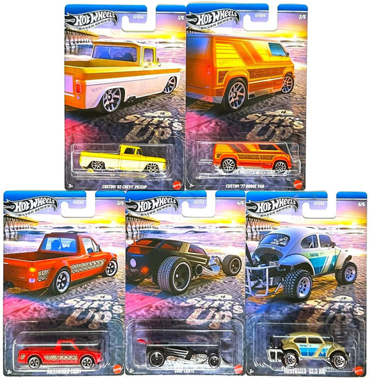 1:64 Hot Wheels 2025 Silver Series Surf´s Up SET 5 pcs. Beach Bums GDG44-977M