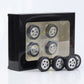 1:18 4 rim set Porsche telephone rim black/silver 35mm with tires KK-Scale