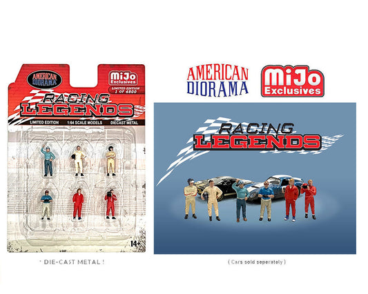1:64 Figura 6 Racing Legends Le Mans Figura Set American Diorama Mijo limitado