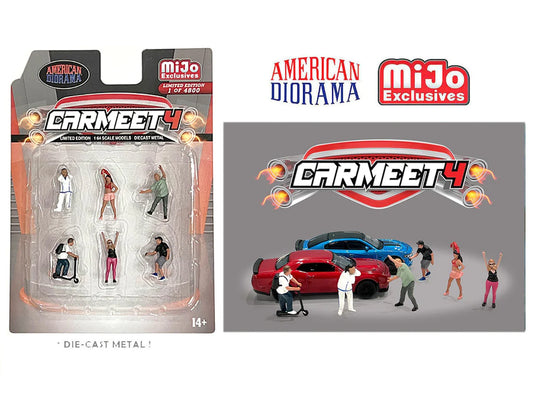 1:64 Figure Carmeet 4 Street Race Set 6 figurine Diorama americano Mijo