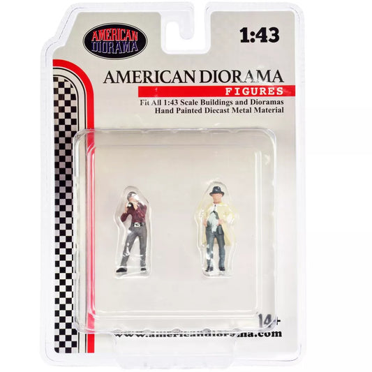 1:43 Figure Race Day 2 Figures Photographe Sponsor Chef Set 3 American Diorama