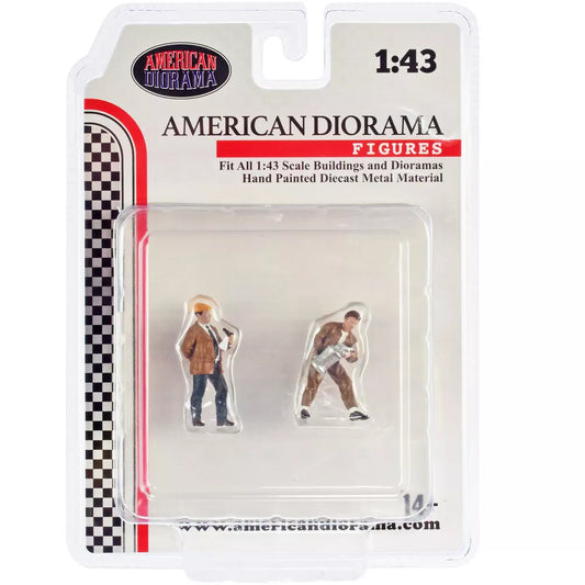 1:43 Figure Race Day 2 Figures Chief Mechanic Set 4 American Diorama