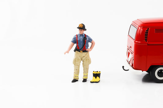 Figurine 1:18 pompier pompier se prépare figurines de diorama américain