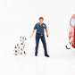 1:18 Figure Fire Department Firefighters Dog Training American Diorama Figures