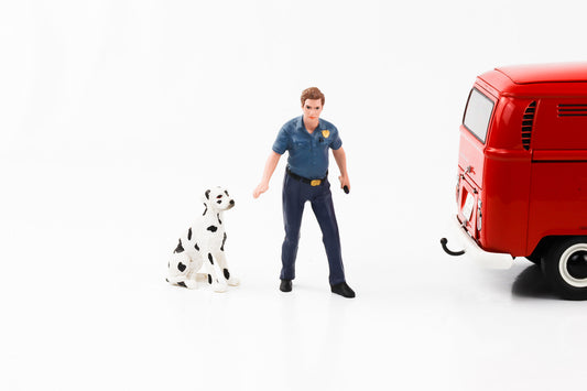 Figura 1:18 Bomberos del Departamento de Bomberos Adiestramiento de perros Figuras de diorama americano