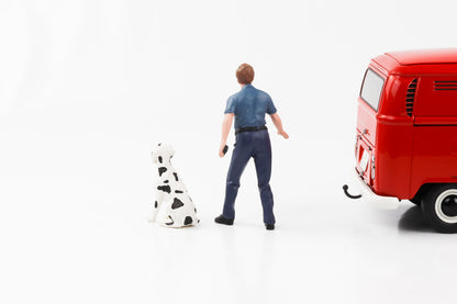 Figura 1:18 Bomberos del Departamento de Bomberos Adiestramiento de perros Figuras de diorama americano