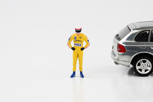 Figurine F1 1:43 S. Nakajima jaune 1987 Formule 1 Cartrix CT19 41mm