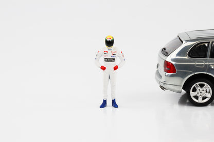1:43 F1 figurine A. Senna 1984 blanc Toleman Formule 1 Cartrix CT33 41mm