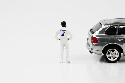 Figurine F1 1:43 J. Laffite Ligier Formule 1 blanche Cartrix CT46 41mm