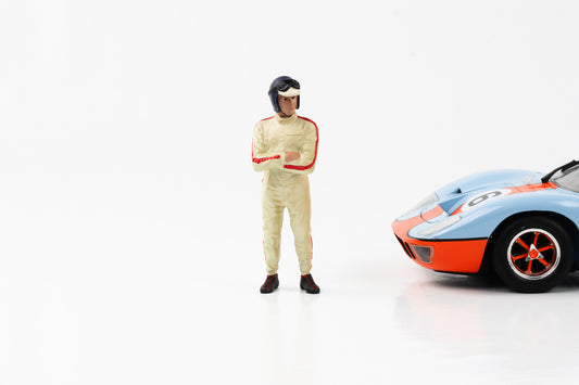 1:18 Figur Le Mans Racing Legend 60s Fahrer A mit Helm American Diorama Figuren