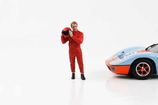 1:18 Figur Le Mans Racing Legend 70s Fahrer B mit Helm American Diorama Figuren