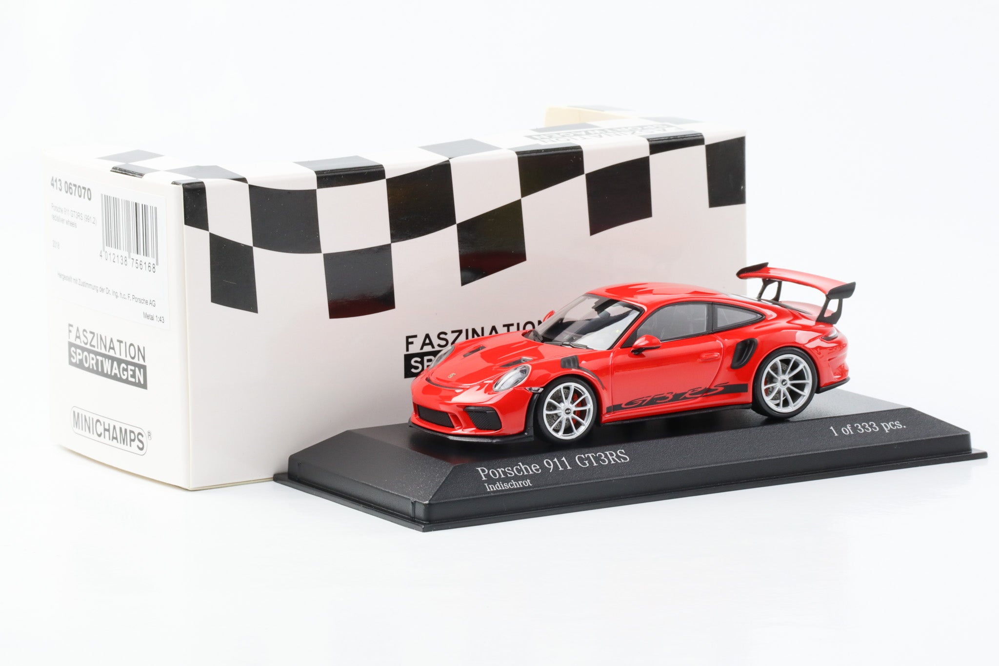 1:43 Porsche 911 GT3 RS 991.2 2018 guards red silver rims