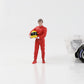 1:18 F1 Figure Racing Legend 80s Driver A Red Suit Yellow Helmet American Diorama