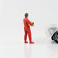 1:18 F1 Figure Racing Legend 80s Driver A Red Suit Yellow Helmet American Diorama