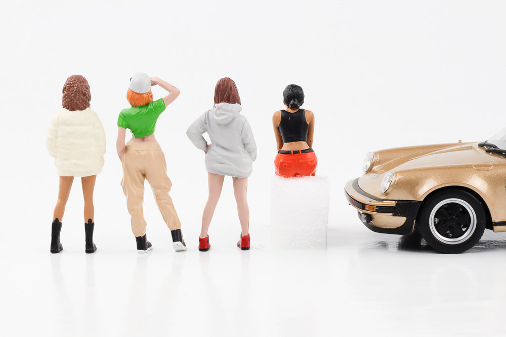 1:24 figure HIP HOP GIRLS 3 Set 4 figures American diorama without Porsche