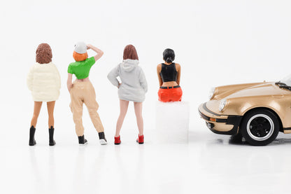 1:24 Figur HIP HOP GIRLS 3 Set 4 Figuren American Diorama ohne Porsche