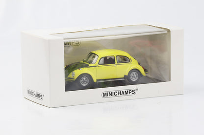 1:43 VW 1303 S Beetle 1973 amarelo-preto piloto Minichamps limitado