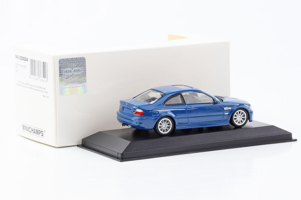 1:43 BMW M3 Coupe E46 2001 Laguna seca blue Minichamps limited 